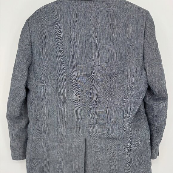 Lauren Ralph Lauren Linen Glen Plaid Blazer 44R Classic Navy Check - Picture 15 of 15